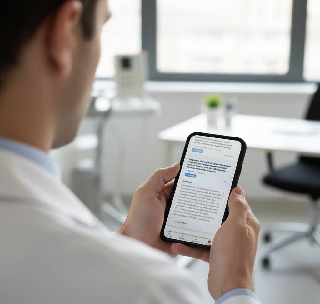 Medical professional using MDProgress app