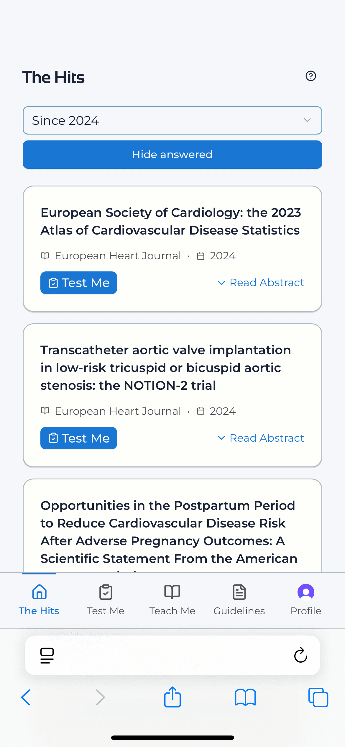 Personalized Article Feed Screenshot