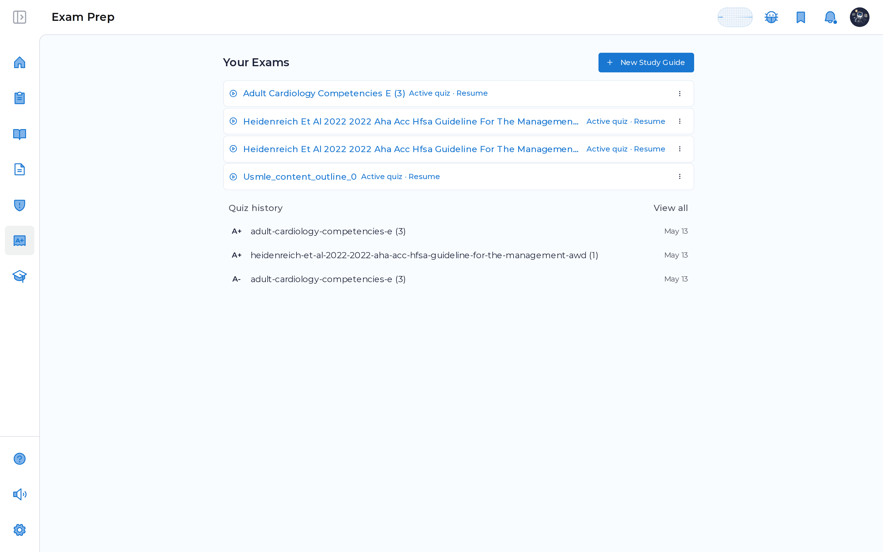 Turn exam objectives into practice in MDProgress